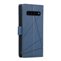 For Samsung Galaxy S10 5G PU Genuine Leather Texture Embossed Line Phone Case(Blue)