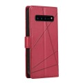 For Samsung Galaxy S10 5G PU Genuine Leather Texture Embossed Line Phone Case(Red)