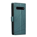 For Samsung Galaxy S10 5G PU Genuine Leather Texture Embossed Line Phone Case(Green)