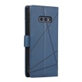 For Samsung Galaxy S10e PU Genuine Leather Texture Embossed Line Phone Case(Blue)