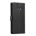 For Samsung Galaxy S10e PU Genuine Leather Texture Embossed Line Phone Case(Black)