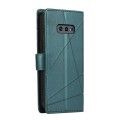 For Samsung Galaxy S10e PU Genuine Leather Texture Embossed Line Phone Case(Green)