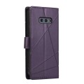 For Samsung Galaxy S10e PU Genuine Leather Texture Embossed Line Phone Case(Purple)
