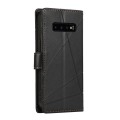 For Samsung Galaxy S10+ PU Genuine Leather Texture Embossed Line Phone Case(Black)