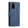 For Samsung Galaxy S20+ PU Genuine Leather Texture Embossed Line Phone Case(Blue)