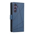 For Samsung Galaxy S23 FE 5G PU Genuine Leather Texture Embossed Line Phone Case(Blue)