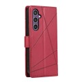 For Samsung Galaxy S23 FE 5G PU Genuine Leather Texture Embossed Line Phone Case(Red)