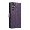 For Samsung Galaxy S23 FE 5G PU Genuine Leather Texture Embossed Line Phone Case(Purple)