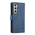 For Samsung Galaxy S23+ 5G PU Genuine Leather Texture Embossed Line Phone Case(Blue)