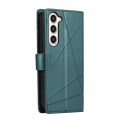 For Samsung Galaxy S23+ 5G PU Genuine Leather Texture Embossed Line Phone Case(Green)