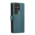 For Samsung Galaxy S23 Ultra 5G PU Genuine Leather Texture Embossed Line Phone Case(Green)