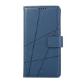 For Samsung Galaxy S24 Ultra 5G PU Genuine Leather Texture Embossed Line Phone Case(Blue)