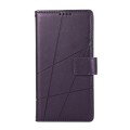 For Samsung Galaxy S24 Ultra 5G PU Genuine Leather Texture Embossed Line Phone Case(Purple)