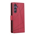 For Samsung Galaxy S24+ 5G PU Genuine Leather Texture Embossed Line Phone Case(Red)