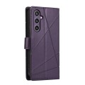 For Samsung Galaxy S24+ 5G PU Genuine Leather Texture Embossed Line Phone Case(Purple)