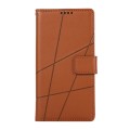 For Samsung Galaxy S24 5G PU Genuine Leather Texture Embossed Line Phone Case(Brown)