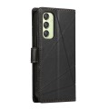 For Samsung Galaxy A25 5G Global PU Genuine Leather Texture Embossed Line Phone Case(Black)