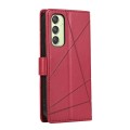For Samsung Galaxy A25 5G Global PU Genuine Leather Texture Embossed Line Phone Case(Red)