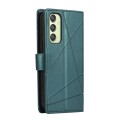 For Samsung Galaxy A25 5G Global PU Genuine Leather Texture Embossed Line Phone Case(Green)