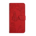 For Google Pixel 9 Pro Skin Feel Butterfly Embossed Flip Leather Phone Case(Red)