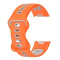 For Fitbit Charge 6 Two Color Silicone Watch Band(Orange Grey)
