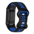 For Fitbit Charge 6 Two Color Silicone Watch Band(Black Blue)