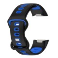 For Fitbit Charge 6 Two Color Silicone Watch Band(Black Blue)