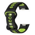 For Fitbit Charge 6 Two Color Silicone Watch Band(Black Lime)