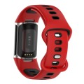 For Fitbit Charge 6 Two Color Silicone Watch Band(Red Black)