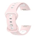 For Fitbit Charge 6 Two Color Silicone Watch Band(Sand Powder White)