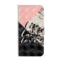 For iPhone 15 Pro Max Oil Embossed 3D Drawing Leather Phone Case(Stitching Marble)