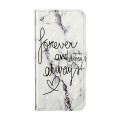 For iPhone 15 Pro Max Oil Embossed 3D Drawing Leather Phone Case(Words Marble)