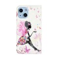 For iPhone 15 Plus Oil Embossed 3D Drawing Leather Phone Case(Flower Fairy)