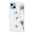 For iPhone 15 Plus Oil Embossed 3D Drawing Leather Phone Case(Couple Dandelion)