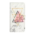 For iPhone 13 Oil Embossed 3D Drawing Leather Phone Case(Triangular Marble)