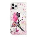 For iPhone 12 / 12 Pro Oil Embossed 3D Drawing Leather Phone Case(Flower Fairy)