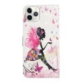 For iPhone 12 Pro Max Oil Embossed 3D Drawing Leather Phone Case(Flower Fairy)