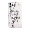 For iPhone 11 Pro Oil Embossed 3D Drawing Leather Phone Case(Words Marble)