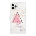 For iPhone 11 Pro Oil Embossed 3D Drawing Leather Phone Case(Triangular Marble)