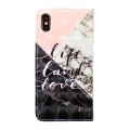 For iPhone XS Max Oil Embossed 3D Drawing Leather Phone Case(Stitching Marble)