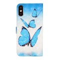 For iPhone XS Max Oil Embossed 3D Drawing Leather Phone Case(3 Butterflies)