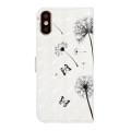 For iPhone X / XS Oil Embossed 3D Drawing Leather Phone Case(Couple Dandelion)
