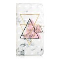 For iPhone X / XS Oil Embossed 3D Drawing Leather Phone Case(Triangular Marble)