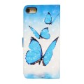 For iPhone 7 / 8 / SE 2022 Oil Embossed 3D Drawing Leather Phone Case(3 Butterflies)