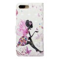 For iPhone 7 Plus / 8 Plus Oil Embossed 3D Drawing Leather Phone Case(Flower Fairy)