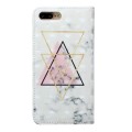 For iPhone 7 Plus / 8 Plus Oil Embossed 3D Drawing Leather Phone Case(Triangular Marble)
