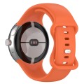 For Google Pixel Watch 2 Solid Color Silicone Watch Band, Size:S Size(Orange)