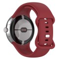 For Google Pixel Watch 2 Solid Color Silicone Watch Band, Size:S Size(Red)