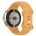 For Google Pixel Watch 2 Solid Color Silicone Watch Band, Size:S Size(Yellow)