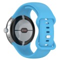 For Google Pixel Watch 2 Solid Color Silicone Watch Band, Size:S Size(Sky Blue)